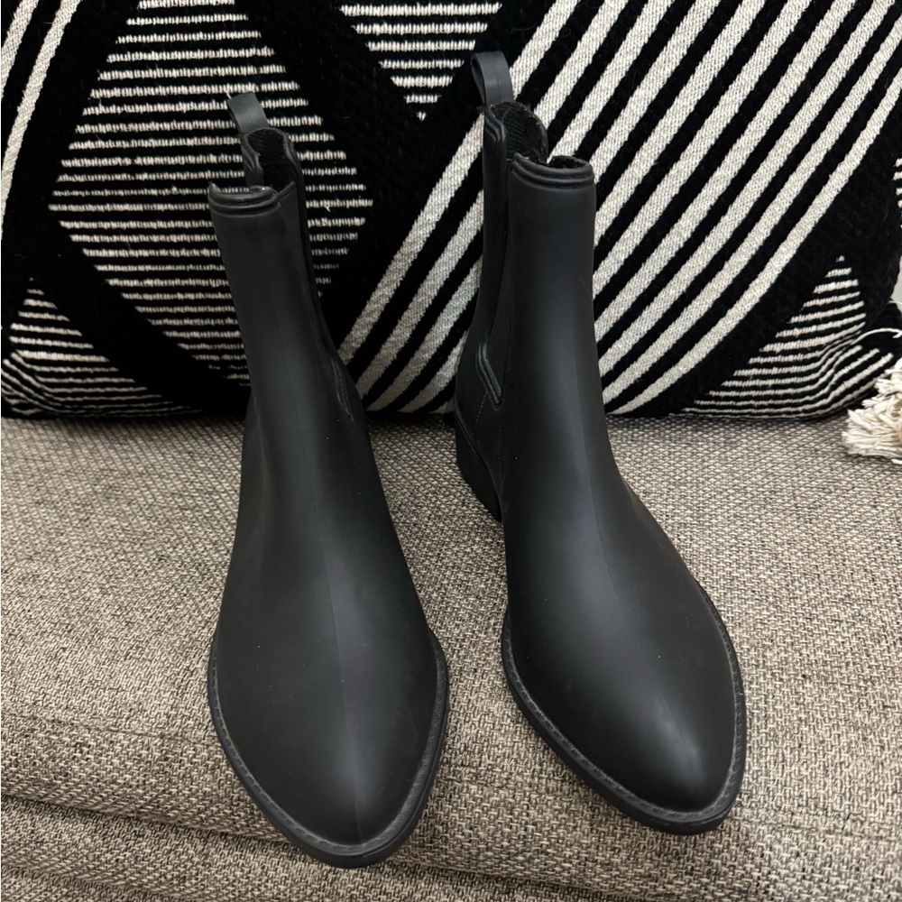 Jeffrey Campbell Black Ankle Rain Boots